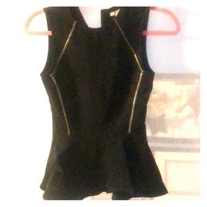 NWT black and silver peplum top